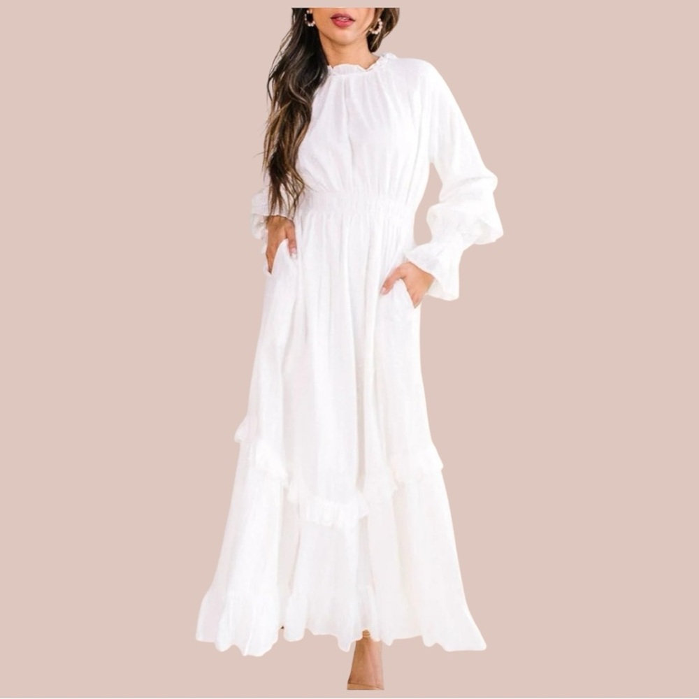 Ivy City Co Noor Dress White Eyelet NWT Size XXS Prairie Coastal Cowgirl Modest